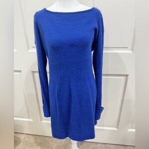 French Connection Cobalt Blue Long Sleeve Angora Dress, size 10